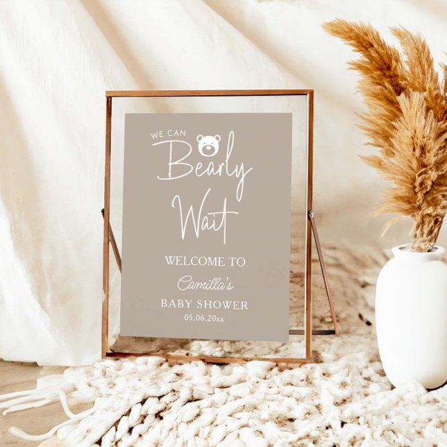 Póster Podemos Esperar A La Moderna Baby Shower Minimalis (Subido por el creador)