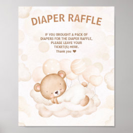 Póster Podemos Esperar A Que Baby Shower Diaper Raffle