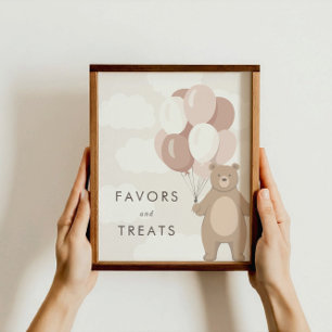 Póster Podemos Esperar. Baby Shower Favoritos y tratami