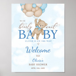 Póster Podemos Esperar Bearly Wait Baby Shower Welcome Si