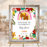 Póster Podemos Esperar Bearte La Bienvenida De Baby Showe<br><div class="desc">Bienvenido a sus huéspedes con este bonito cartel de bienvenida. Perfecto para su chica fiesta de ducha para bebés. La plantilla es muy fácil de editar.</div>