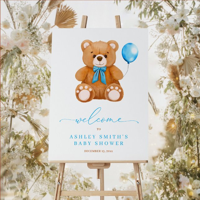 Póster Podemos Esperar El Rótulo De Baby Shower Blue Boy (Subido por el creador)