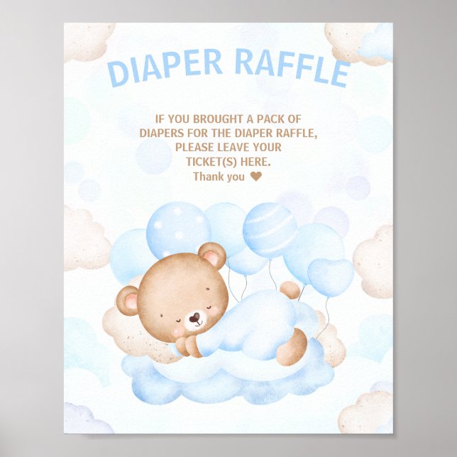 Póster Podemos Esperar El Rótulo De Baby Shower Diaper Ra (Frente)