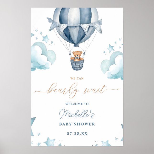 Póster Podemos esperar la bienvenida de Baby Shower (Frente)