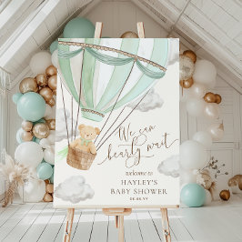 Póster Podemos Esperar La Mint Green Baby Shower