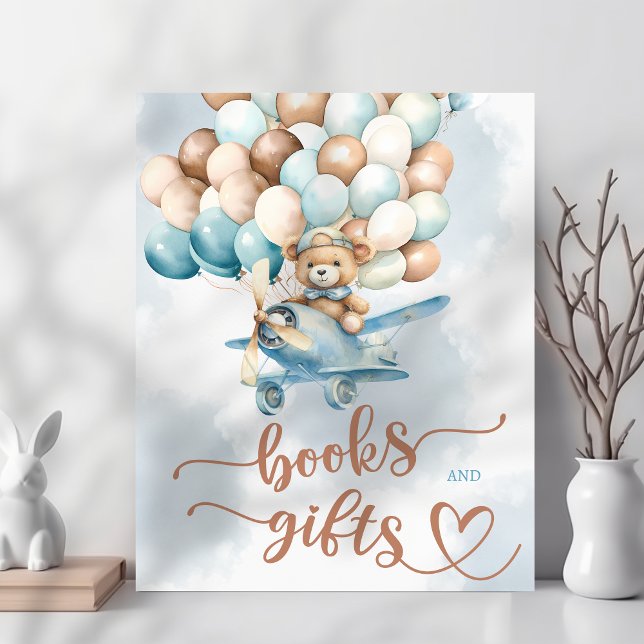 Póster ¡Podemos Esperar! Libros y regalos de Baby Shower (We can bearly wait baby shower poster for books and gift table)