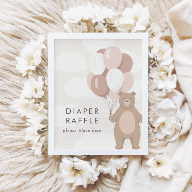 Póster Podemos Esperar. | Rótulo Rosa Baby Shower Raffle (Subido por el creador)