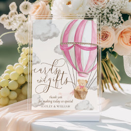 Póster Podemos esperar tarjetas de oso rosado y regalos