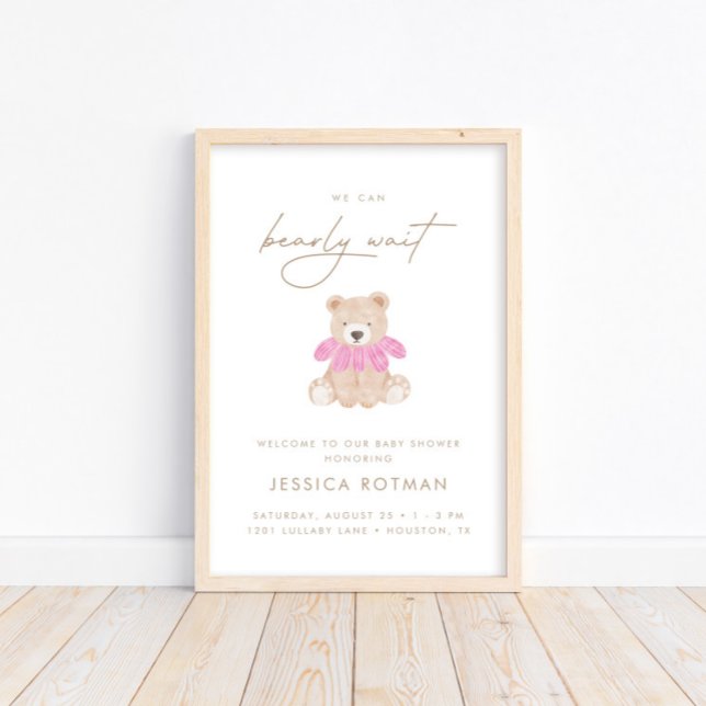 Póster Podemos esperar temprano - Baby Shower Chicas Flor (Subido por el creador)