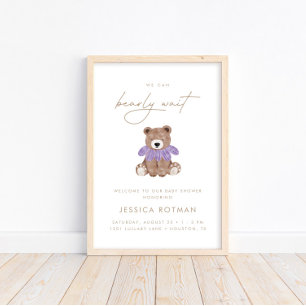 Póster Podemos esperar temprano - Baby Shower Chicas mora