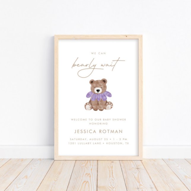 Póster Podemos esperar temprano - Baby Shower Chicas mora (Subido por el creador)