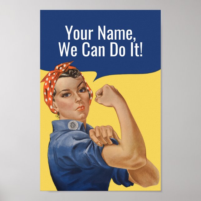 Póster Podemos hacerlo Personalizado Rosie The Riveter Fe (Frente)
