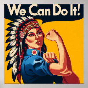 Póster Podemos hacerlo Poster nativo americano