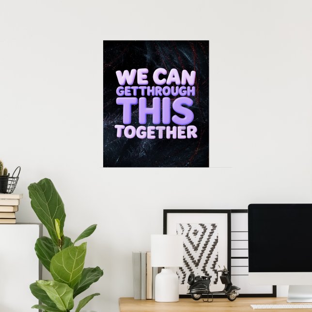 Póster Podemos Superar Esto Juntos (Oficina en casa)