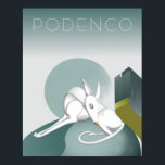 Póster Podenco Personalizado perro Art Deco Gris y Blanco<br><div class="desc">Este diseño Art Deco Podenco presenta el encanto de una época pasada, combinado con la elegante belleza del enrejado ibicenco. La pared decorativa perfecta para cualquier amante de la vista, este poster se puede personalizar para cambiar la palabra "Podenco" en la parte superior. Puedes poner el nombre de tu perro...</div>