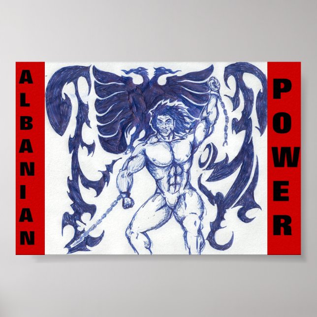Póster poder albanés (Frente)