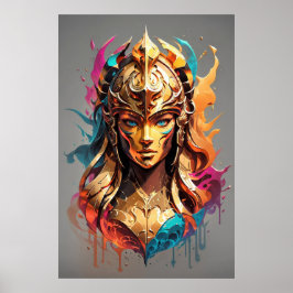 Póster Poder chica: Mujer guerrera v01