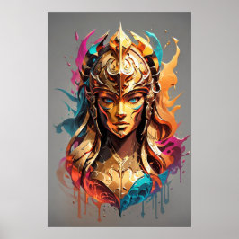 Póster Poder chica: Mujer guerrera v01