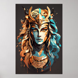 Póster Poder chica: Mujer guerrera v02