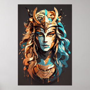 Póster Poder chica: Mujer guerrera v02