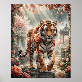 Póster Poder de Flor de Tigre de Peonía