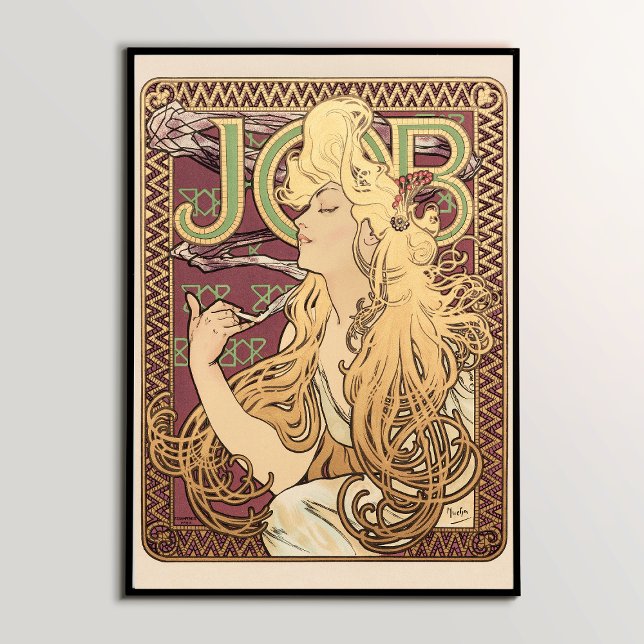 Póster Poder eterno del 'trabajo' (1896) de Alphonse Much ("From Mythology to Masterpiece: Decoding the Rich Symbolism in 'Job' (1896) by Alphonse Mucha")