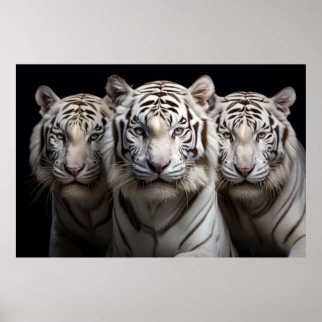 Póster Poder feroz de retrato animal salvaje del tigre (Frente)