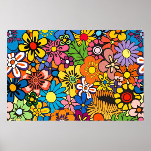 Póster Poder floral colorido
