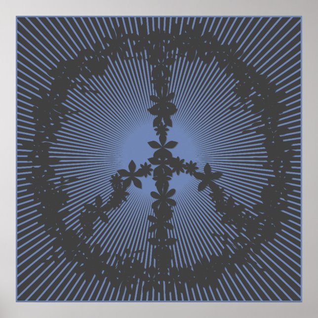 Póster Poder floral de símbolo de paz (Frente)