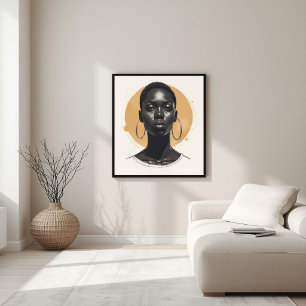 Póster Poder Silencioso – Retrato Afrocentrico V