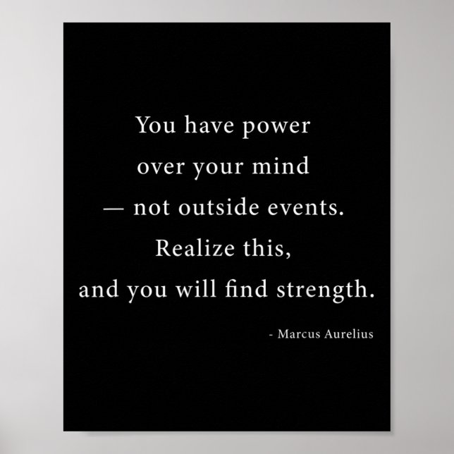 Póster Poder sobre tu mente Marcus Aurelius Stoic Philoso (Frente)