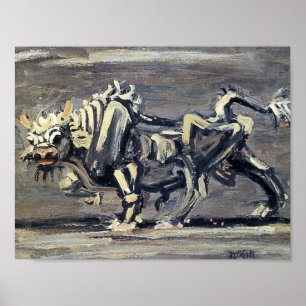 Póster Poderosa pintura "White Ox 1" de Lee Jung-seob