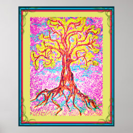 Póster Poderoso árbol colorido