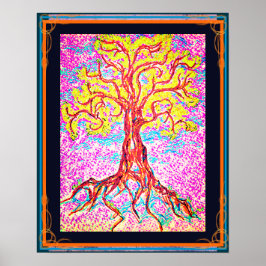 Póster Poderoso árbol colorido