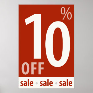 Póster Poderoso Rótulo 10% OFF VENTA - poster de ventas m