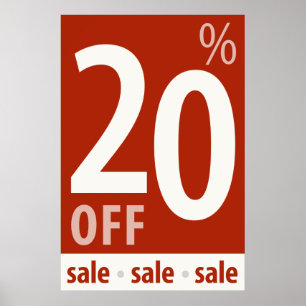Póster Poderoso Rótulo 20% OFF VENTA - poster de ventas m