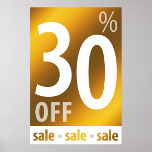 Póster Poderoso Rótulo 30% OFF   Dorado