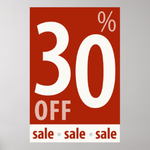 Póster Poderoso Rótulo 30% OFF VENTA - poster de ventas m