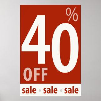 Póster Poderoso Rótulo 40% OFF VENTA - poster de ventas m
