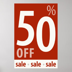 Póster Poderoso Rótulo 50% OFF VENTA - poster de ventas m