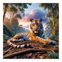 Poderoso tigre de Bengala en la selva salvaje