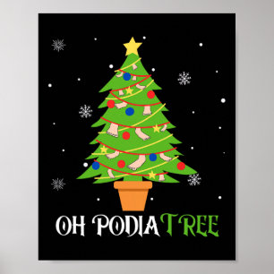 Póster Podiatía navidad árbol podiatrista medicina de pie