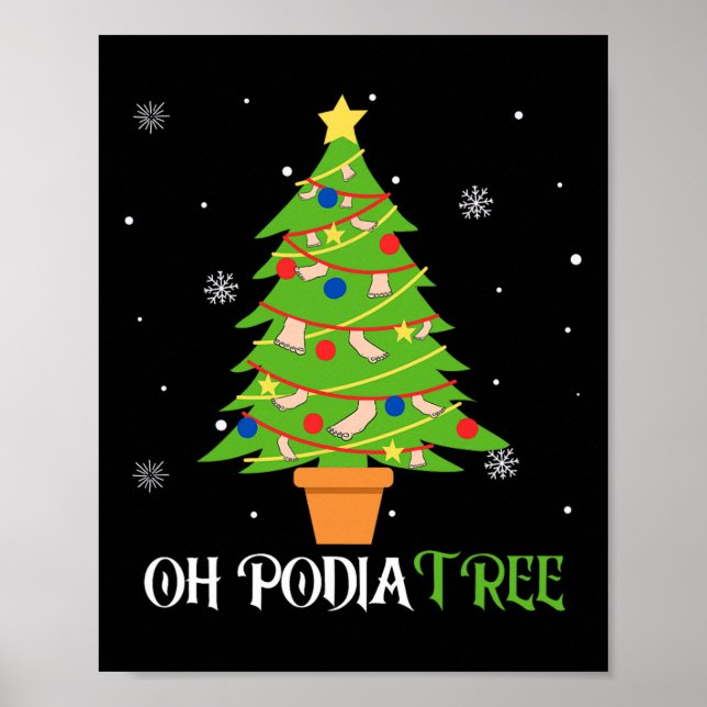Póster Podiatía navidad árbol podiatrista medicina de pie (Frente)