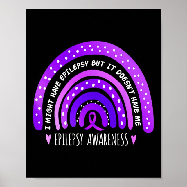 Póster Podría Tener Epilepsia De Conciencia Púrpura Costi (Frente)