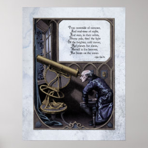 Póster Poe "Evening Star" Steampunk Victorian Art 17x22