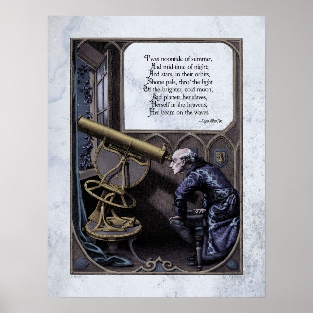 Póster Poe "Evening Star" Steampunk Victorian Art 17x22 (Frente)