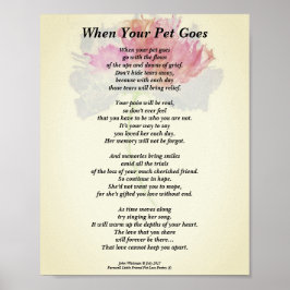 Póster Poem: "When Your Pet Goes" (Female) Poster (Matte)