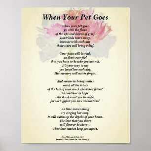 Póster Poem: "When Your Pet Goes" (Female) Poster (Matte)