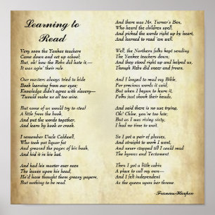 Póster Poema africano aprendiendo a leer