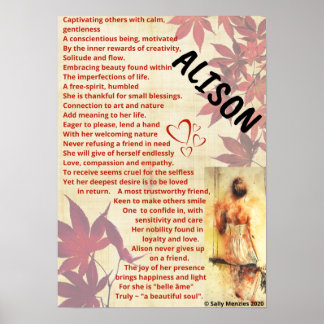 Póster Poema "Alison" Name